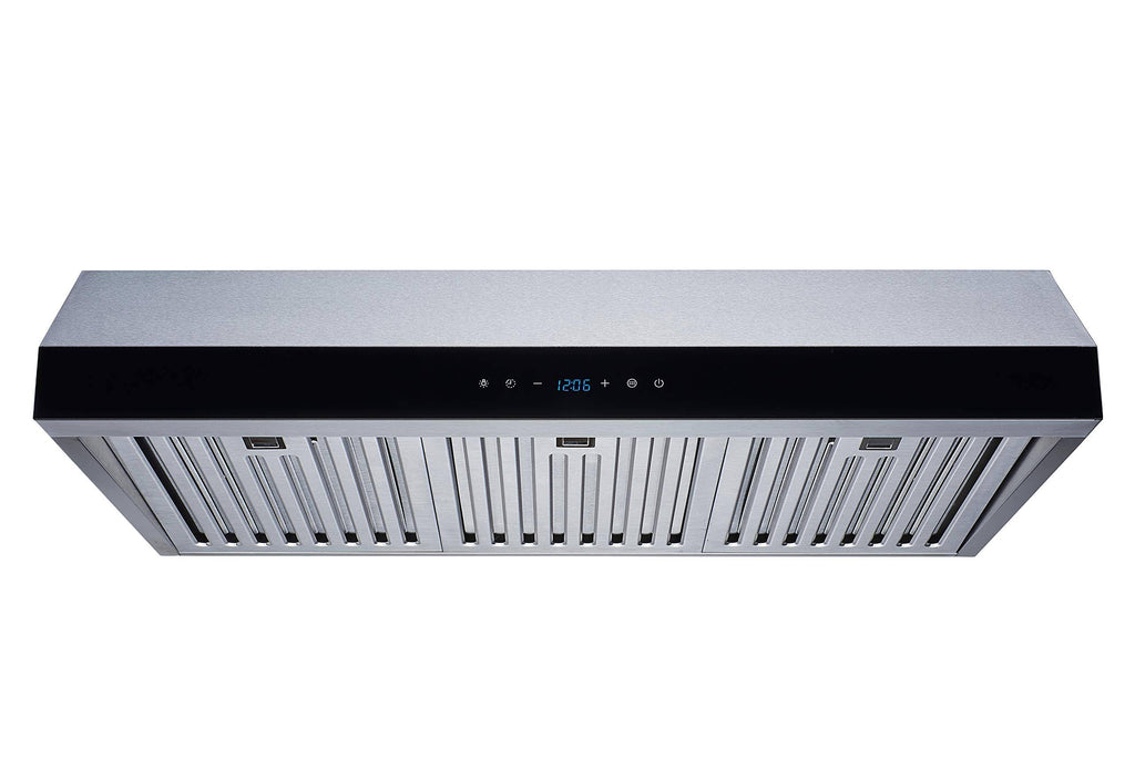 30x22 Stainless Steel Under Cabinet Ducted Range Hood 500 CFM Touch Control V862