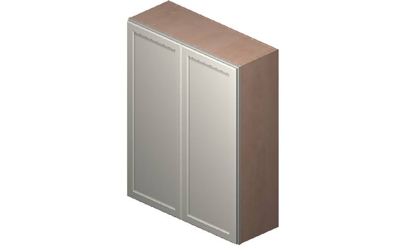 Antique White 2 Doors 2 Shelves Wall Cabinet High-Density Fiberboard Z722955