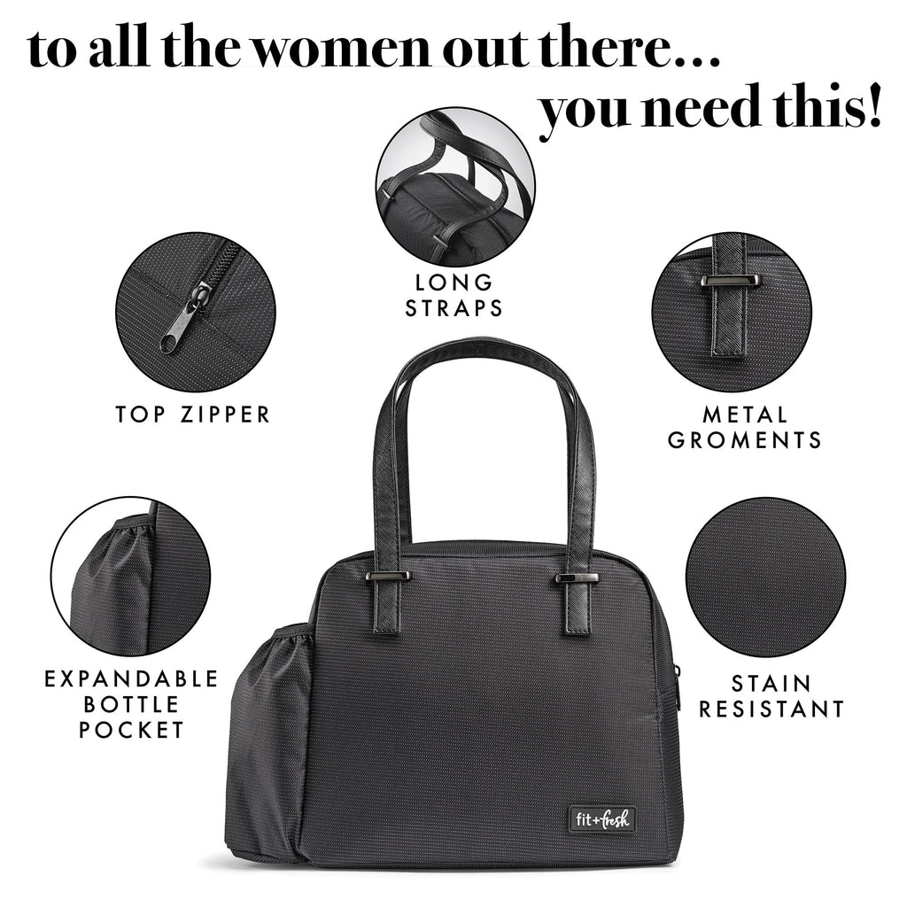 Insulated Lunch Tote with Bottle and Containers S359374