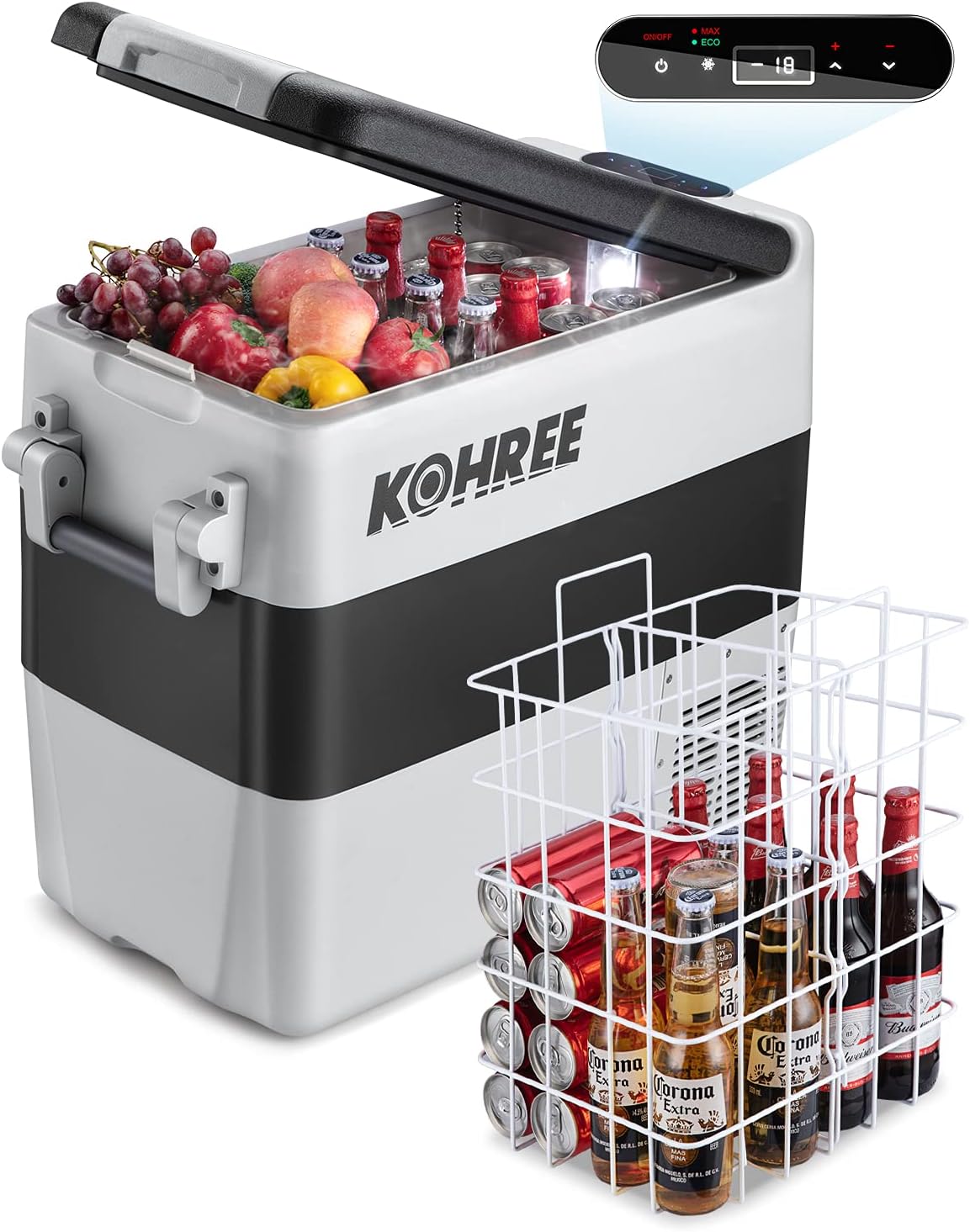 12 Volt Portable Car Fridge 53 Quart Dual Zone Freezer N5821