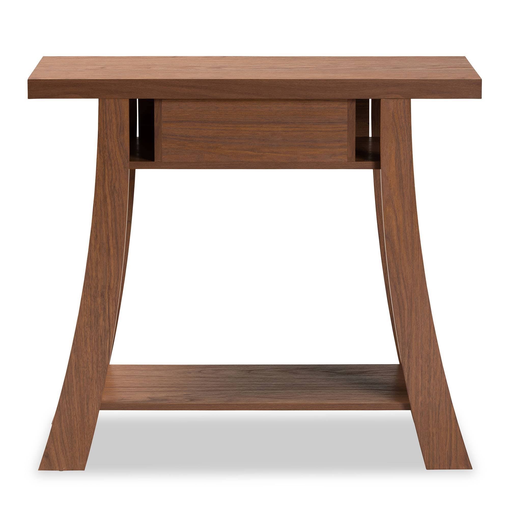 Walnut Brown Finished Wood 1-Drawer Console Table U652