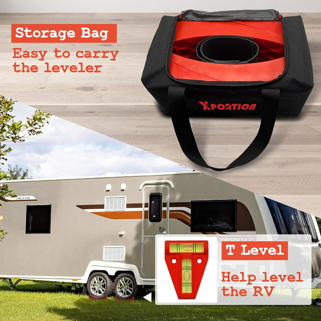 RV Leveling Blocks Kit with Curved Levelers and Chocks L135
