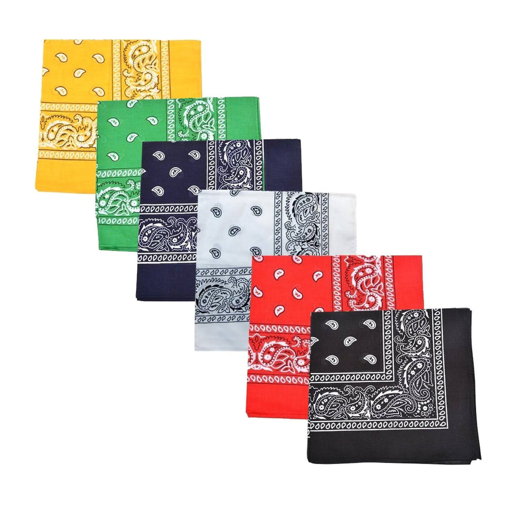 84 Pack 100% Polyester Paisley Bandanas (Orange) W23756