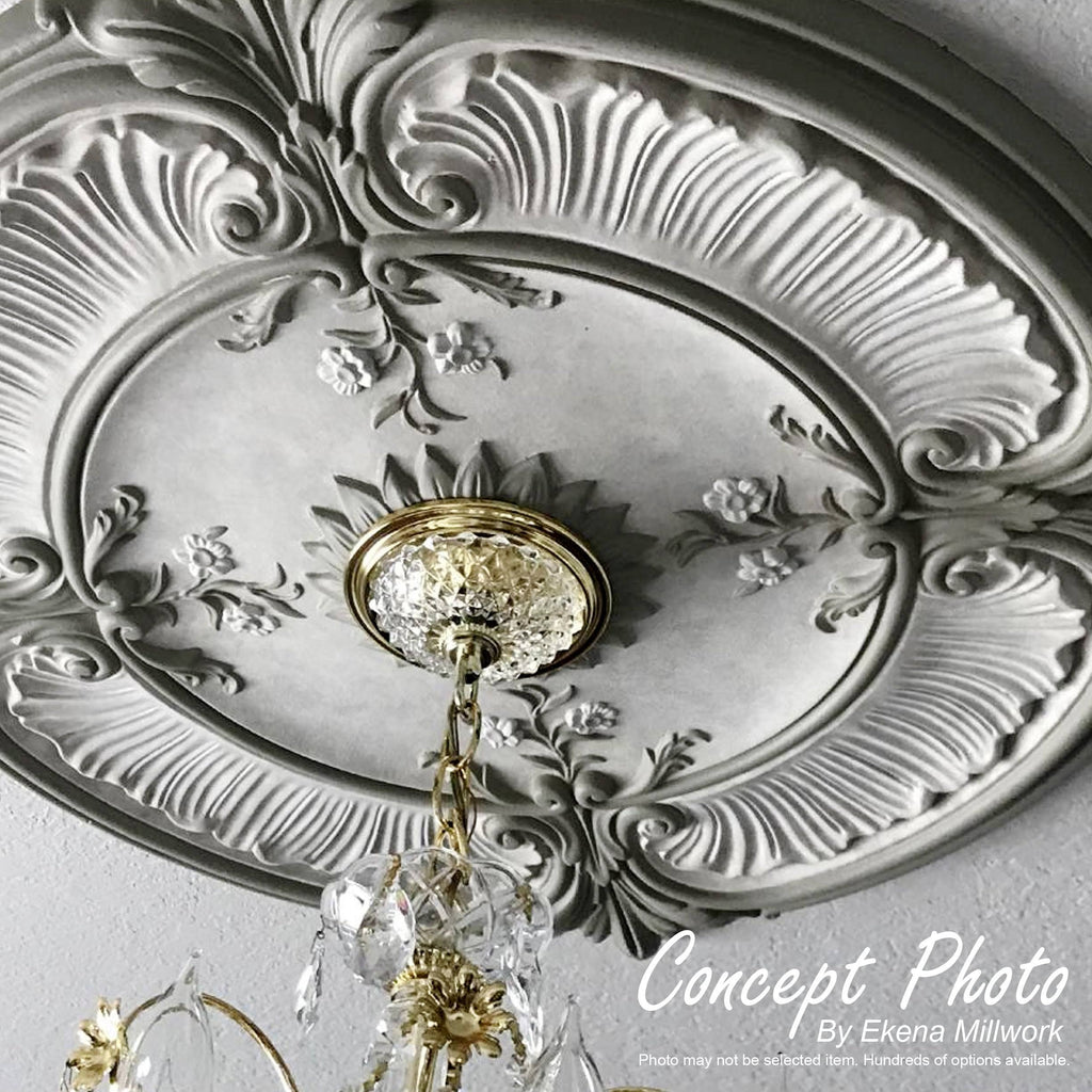 19 5/8x22OD x 4 3/4x22ID x 1 3/4x22P Hand-Painted Flash Copper Ceiling Medallion W7538
