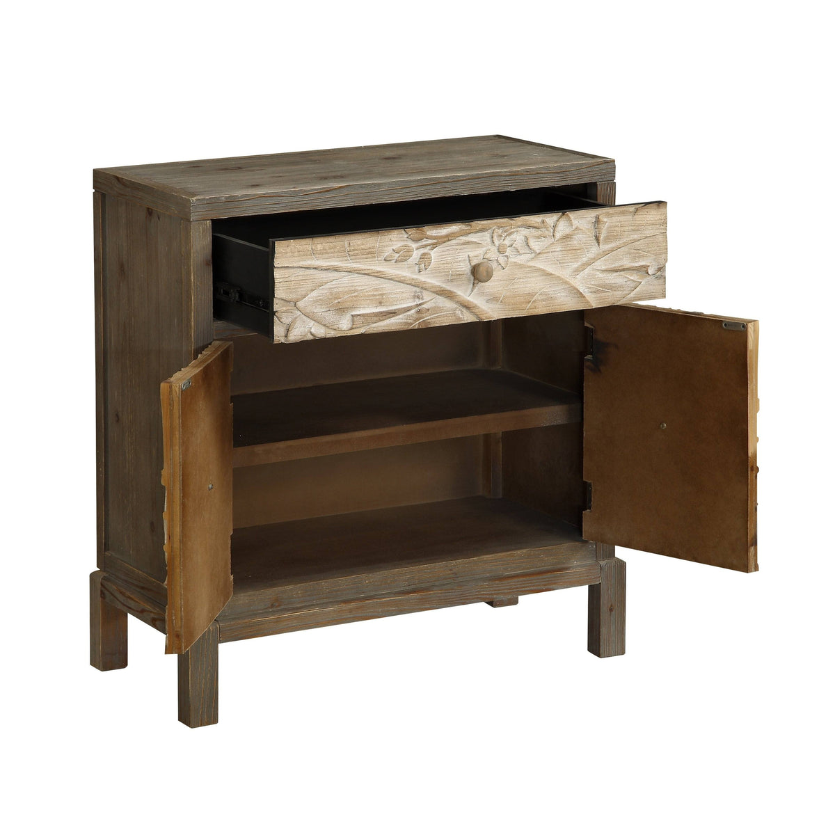 Natural One Drawer Two Door Cabinet G914089