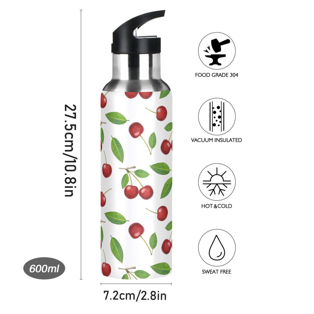 Stainless Steel Insulated Thermos Vacuum Flask Water Bottle with Straw Lid R857932