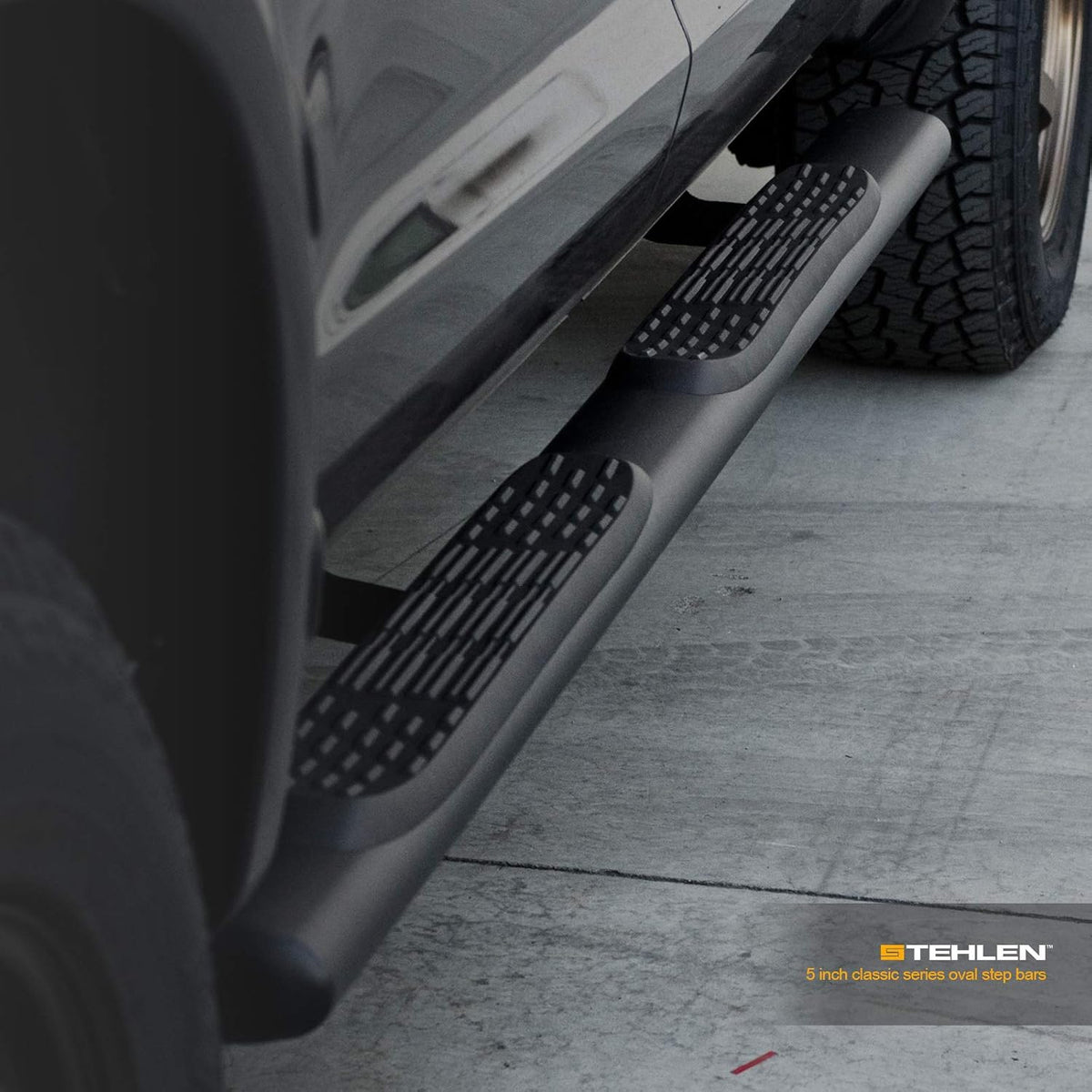 5 Oval Side Step Nerf Bars Matte Black D9071