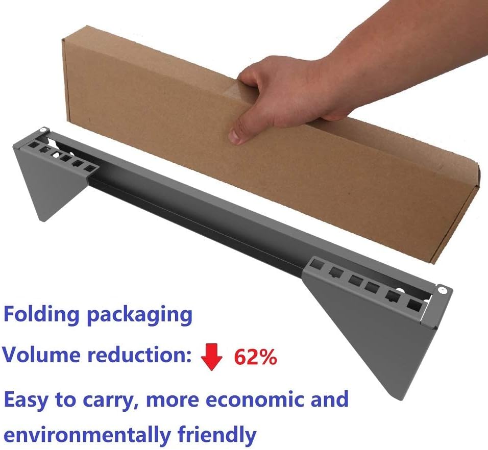 2U Folding 19 Inches Cold Rolled Steel Wall Mountable Vertical Rack Pack of 2 K486974