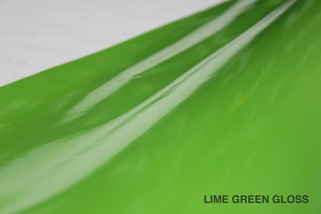 Lime Green Gloss Car Wrap Vinyl Roll with Air Release 3mil (6ft x 5ft) Pack of 2 V3075
