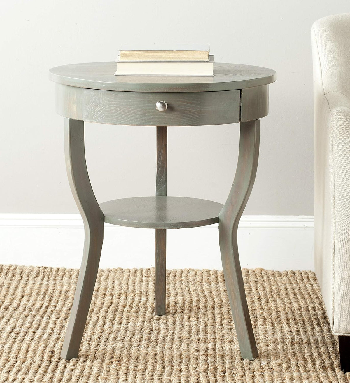French Grey End Table M1565