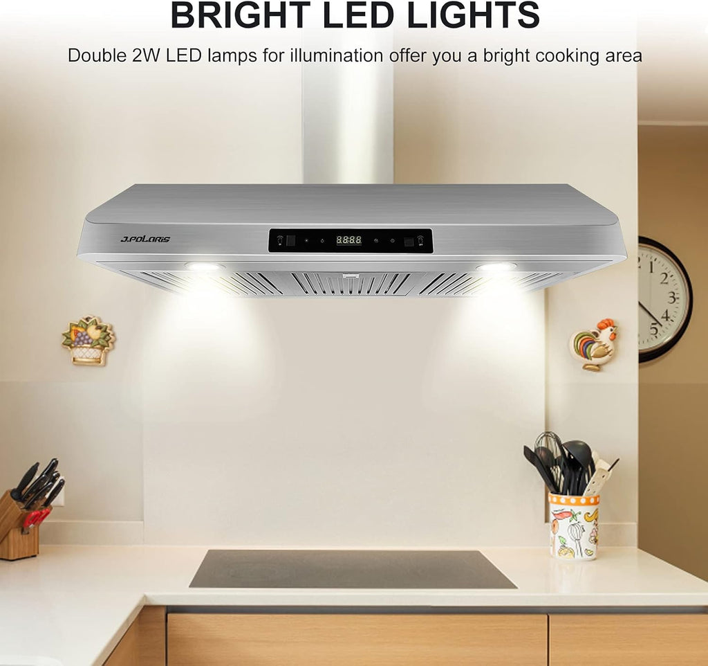 36'' Under Cabinet Range Hood, Stainless Steel, 760CFM, Dual Motors, Permanent Filters F109