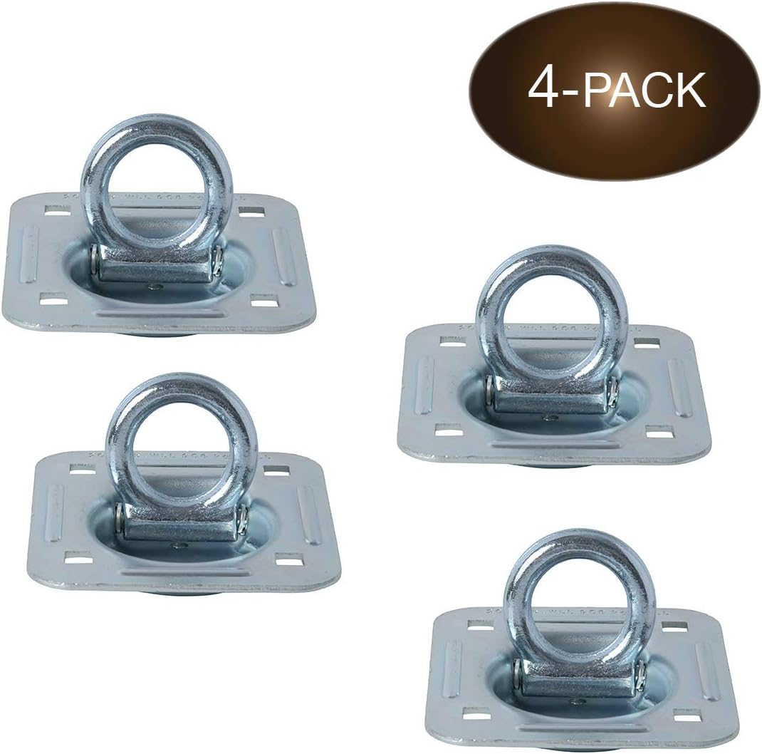 8 Pack Heavy Duty Steel D-Ring Tie-Down Anchors F6657