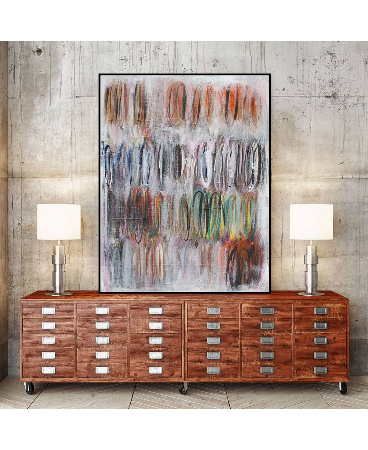 Tan Framed Canvas Art Block H991