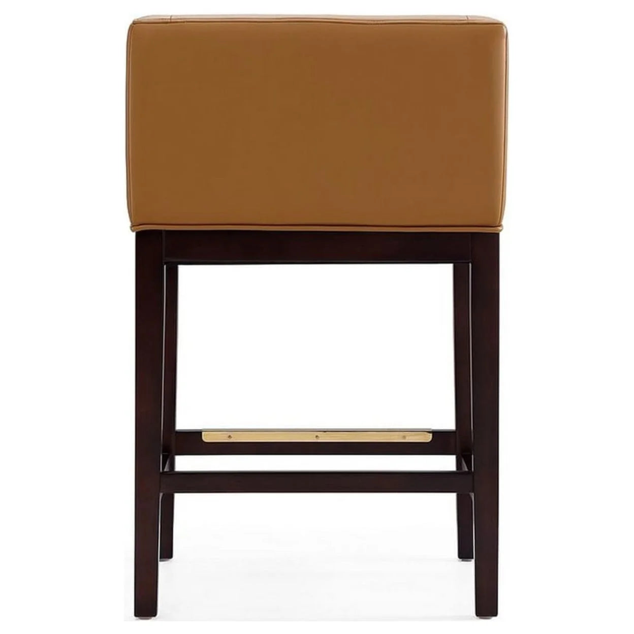 Camel and Dark Walnut Beech Wood Counter Height Bar Stool (Set of 2) D322