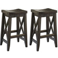 2 Piece Solid Wood Bar Stool Set M164