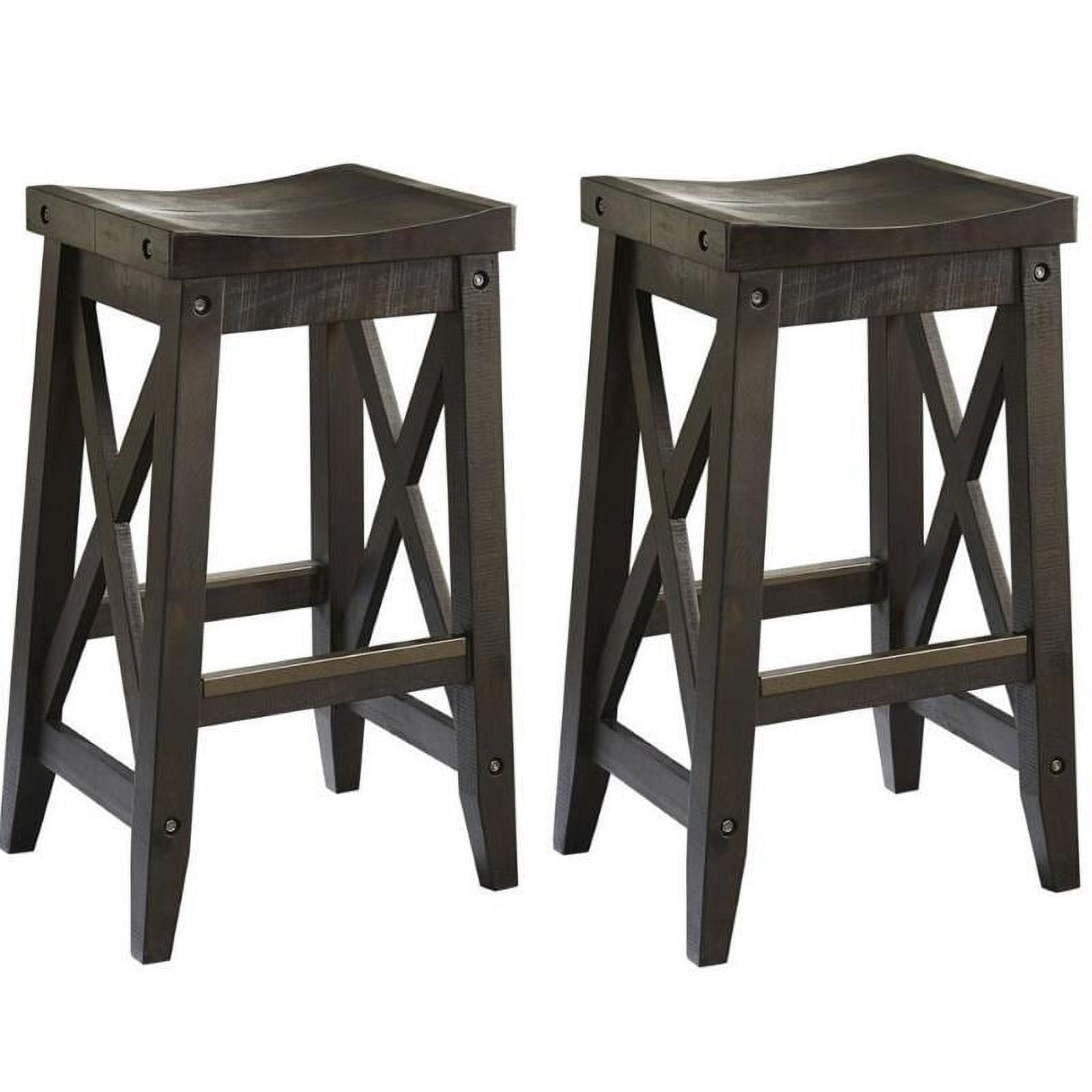 2 Piece Solid Wood Bar Stool Set M164
