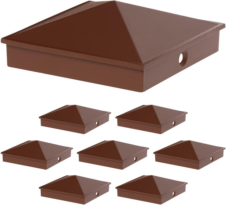4x4 Aluminum Pyramid Post Cap Cover (Brown, 8 Pack) T92355