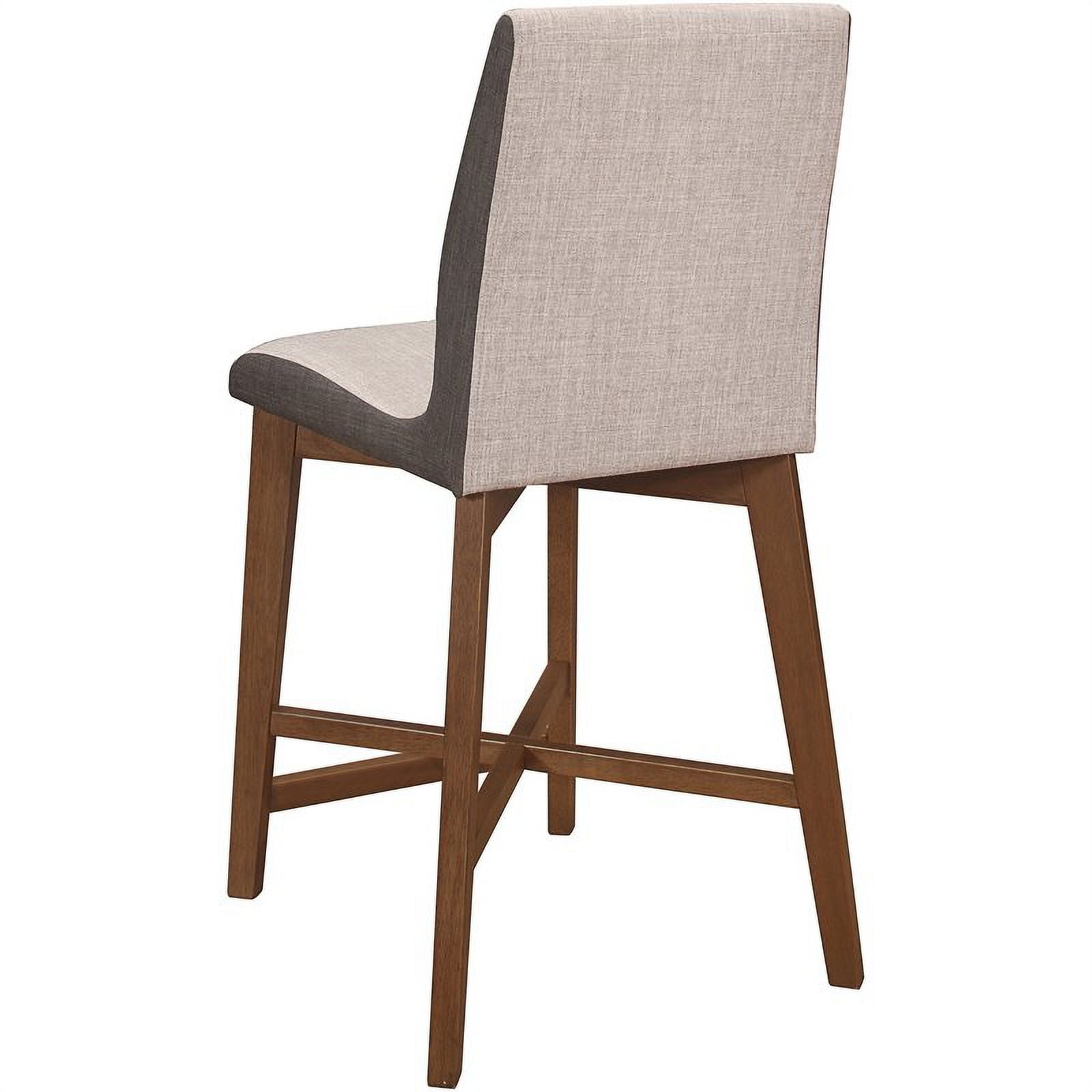 Upholstered Counter Height Stool in Gray-Walnut L436