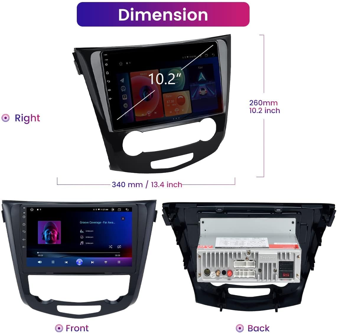 Car Stereo Head Unit 10.2 Inch Touch Screen 4GB+64GB H5790
