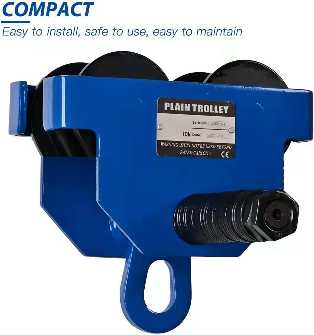 Heavy Duty Push Beam Trolley, 4400LBS Capacity, 3-6.5 in Adjustable Flange I1062