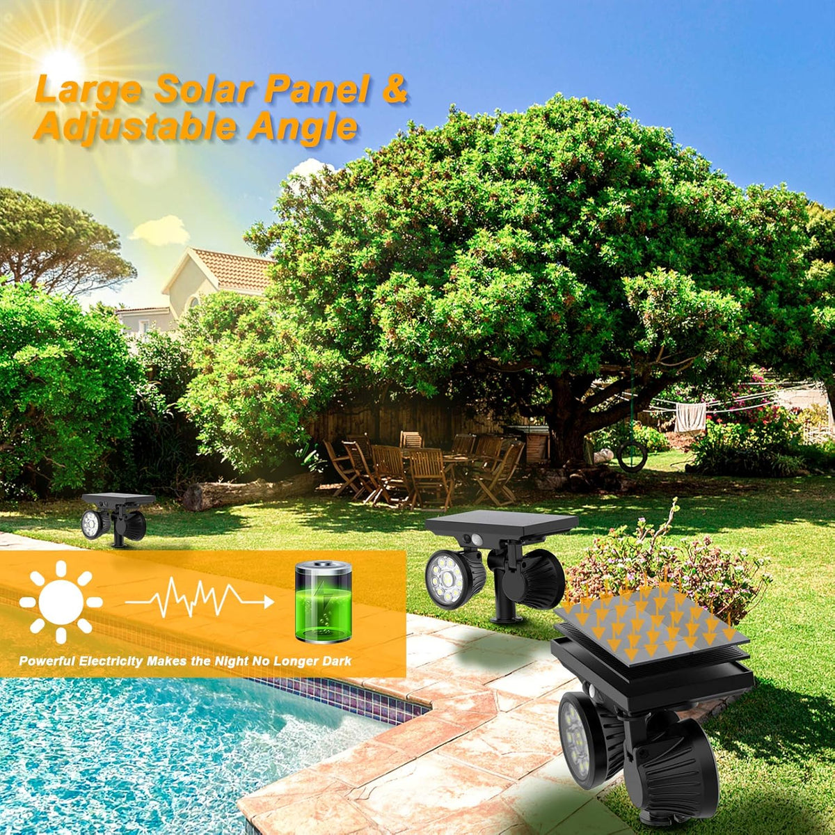4 Pack Solar Motion Sensor Outdoor Spot Lights F321