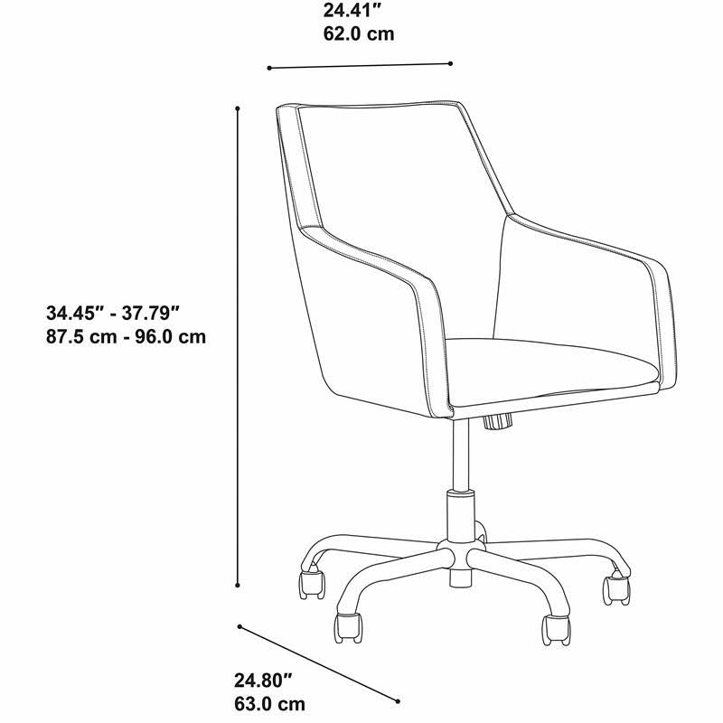 Dark Gray Leather Box Chair R759521