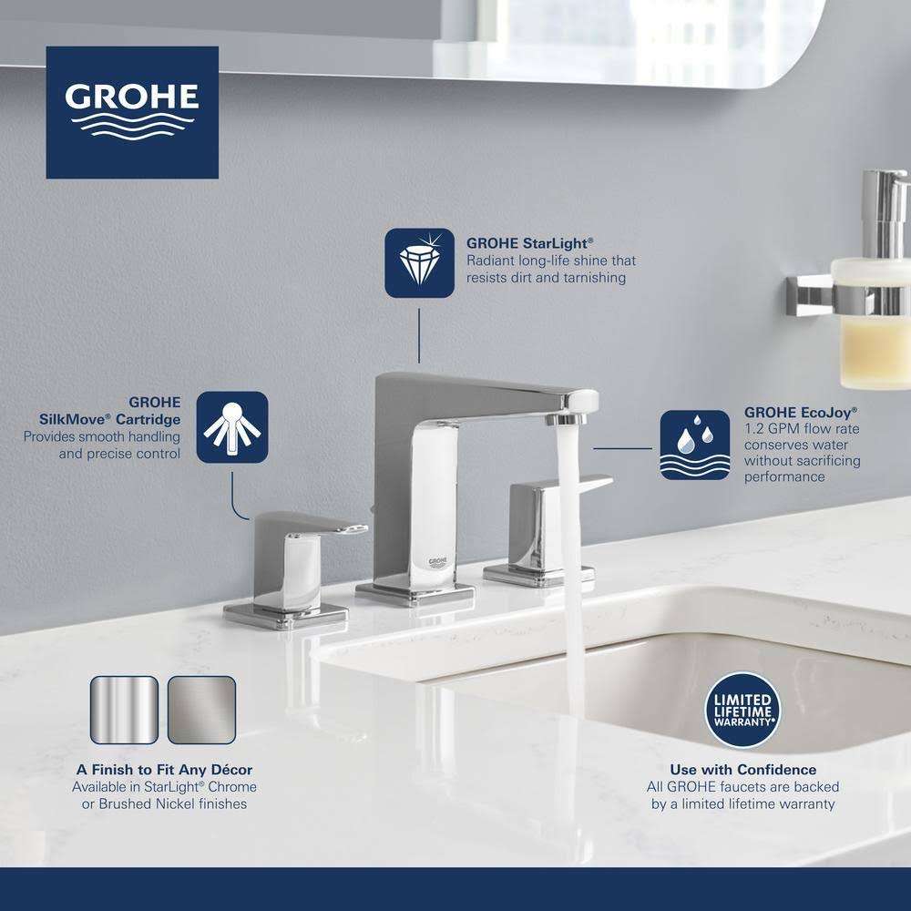 8 in. Widespread 2-Handle Bathroom Faucet in Starlight Chrome L6670