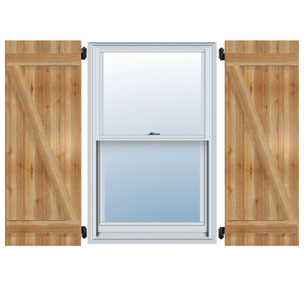 Rough Sawn Western Red Cedar Board-n-Batten Shutters with Z-Bar S1014