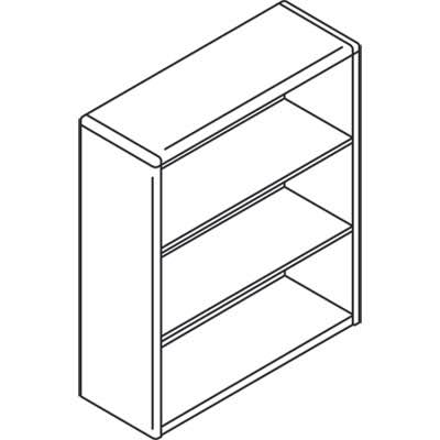 Wood Bookcase, Three Shelf, Bourbon Cherry V809047