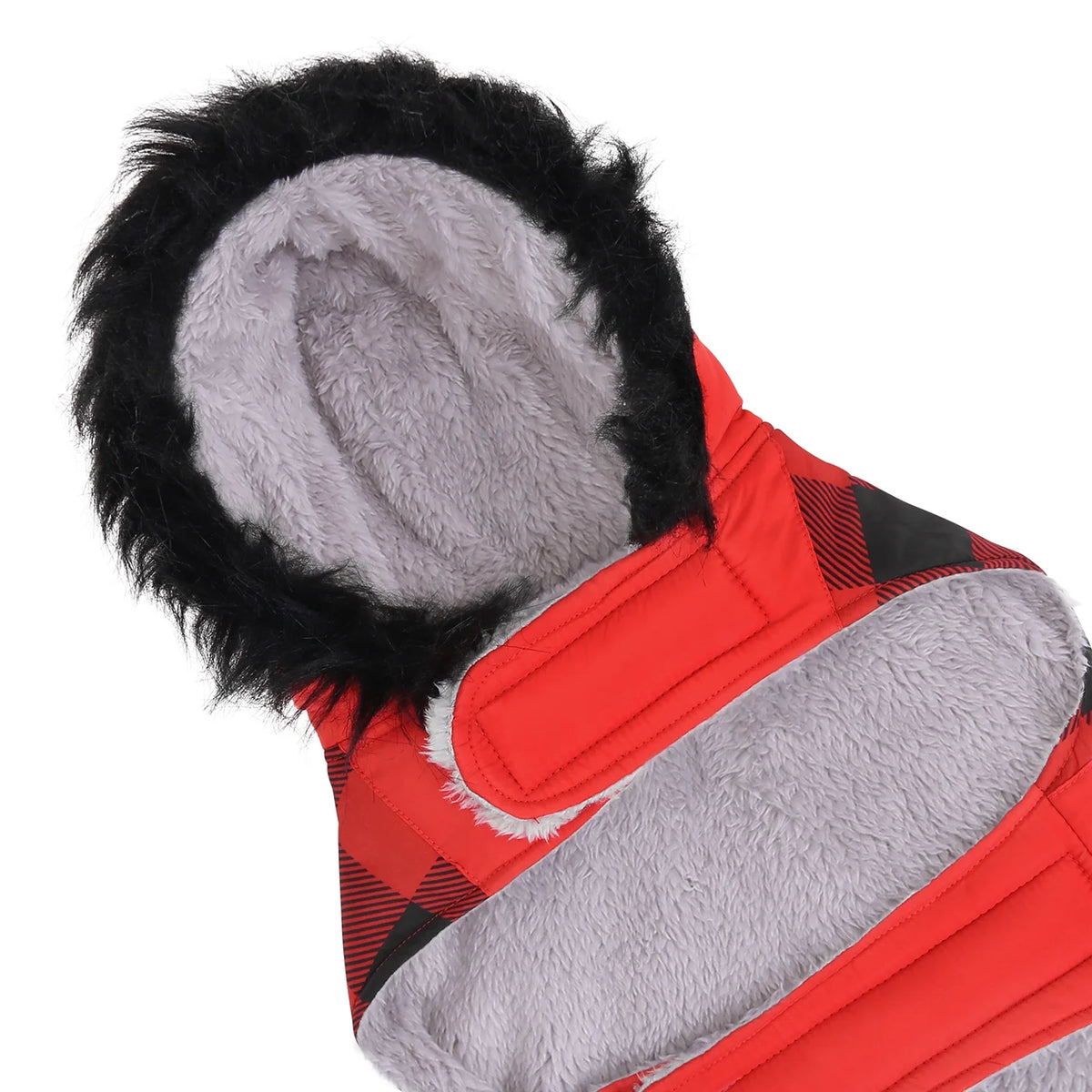Fleece Lined Dog Puffer Jacket with Harness Hole Q276