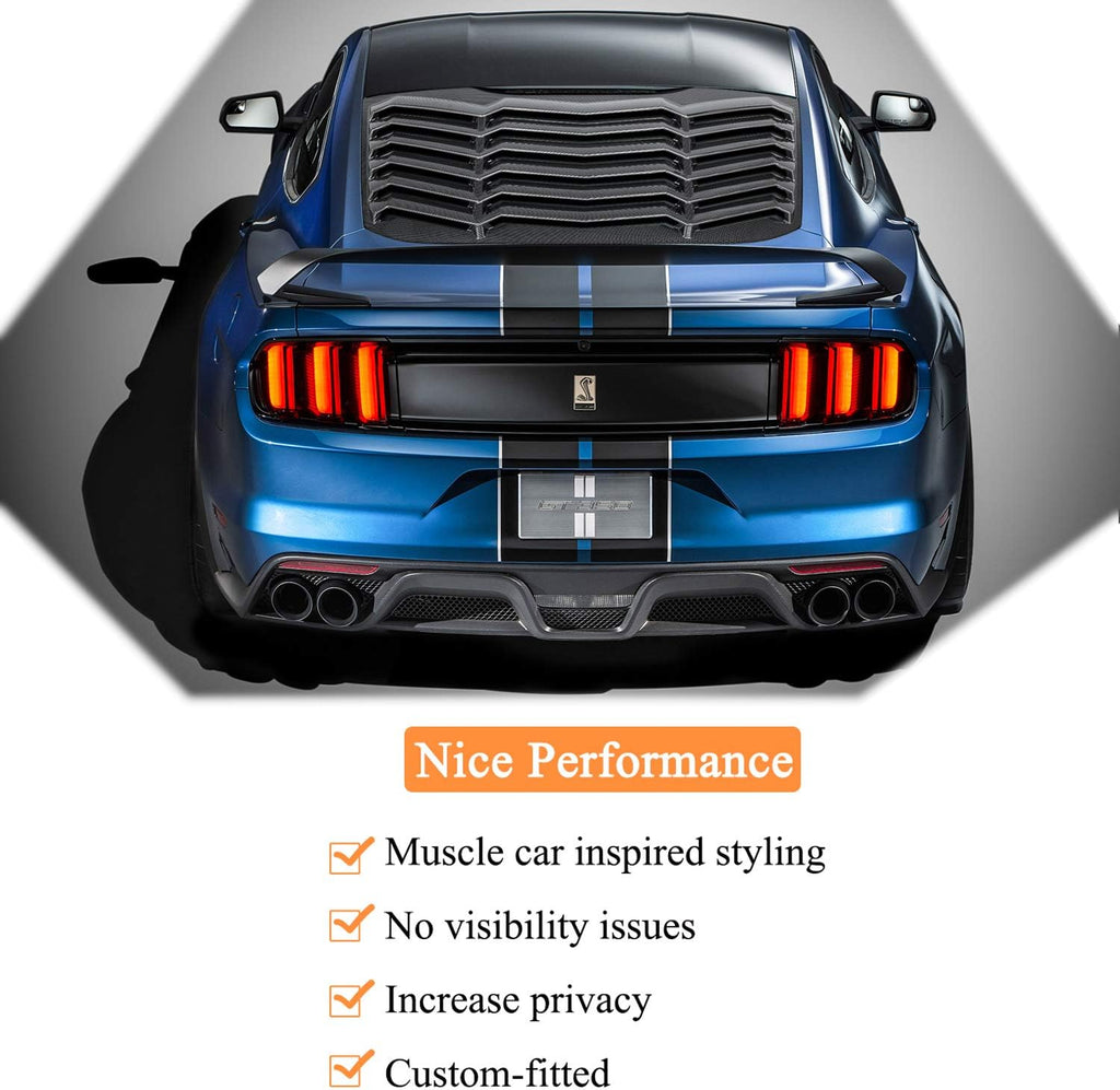 Carbon Fiber Rear Window Louvers for Ford Mustang N4779