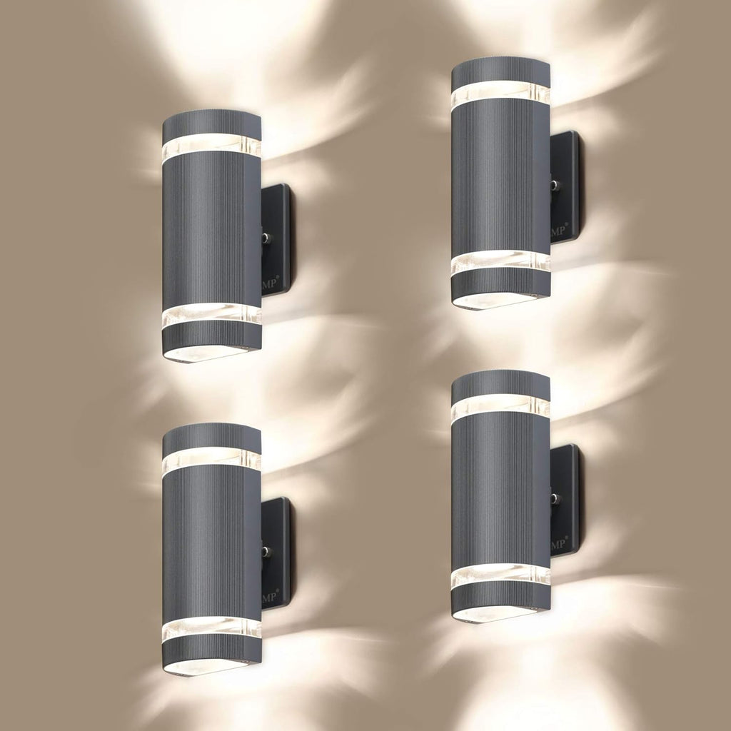 4 Pack Semi Cylinder Outdoor Wall Light, Aluminum Waterproof, 3000k 5W F87857