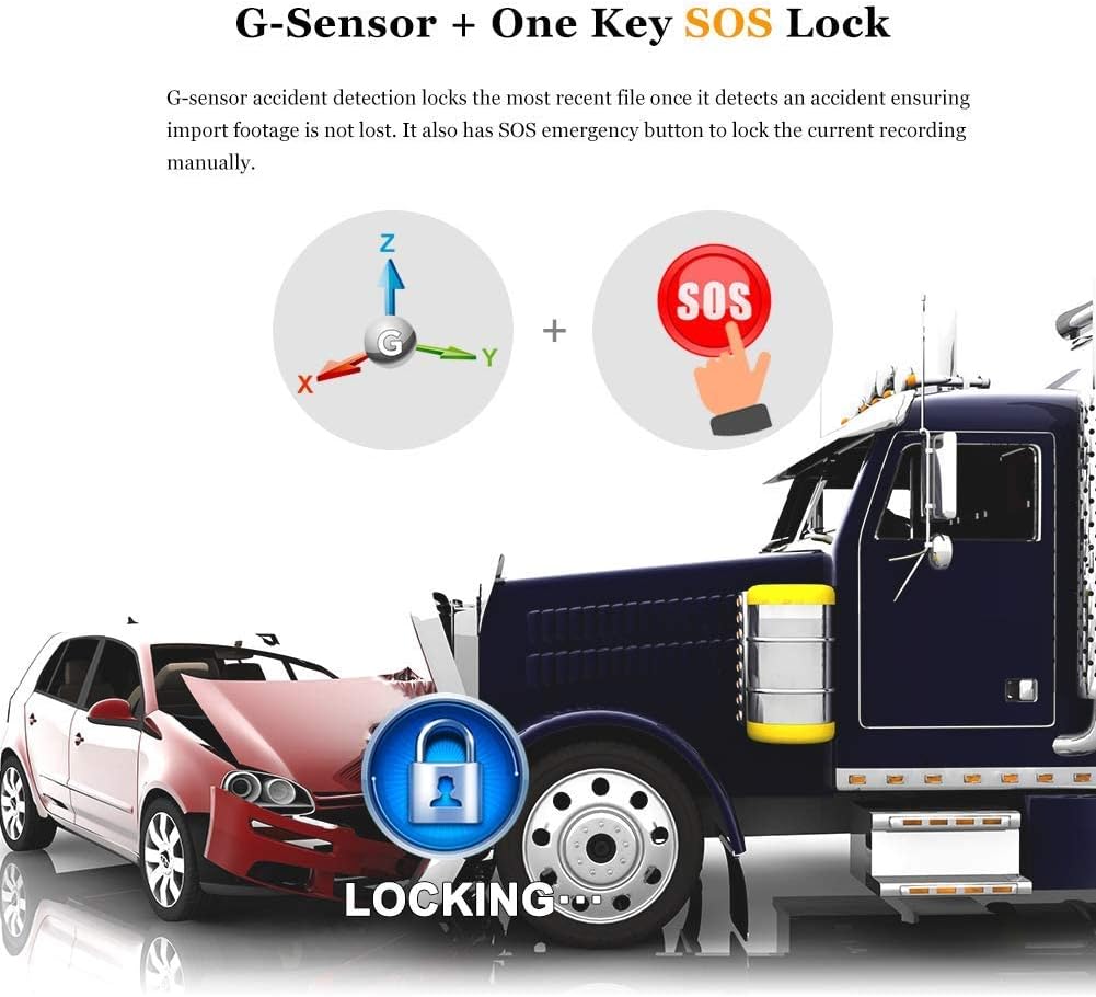 4CH Dash Cam Backup Camera 7.0'' Monitor Recording DVR Front & Sides & Rear VGA with Infrared Night Vision Lens S68878