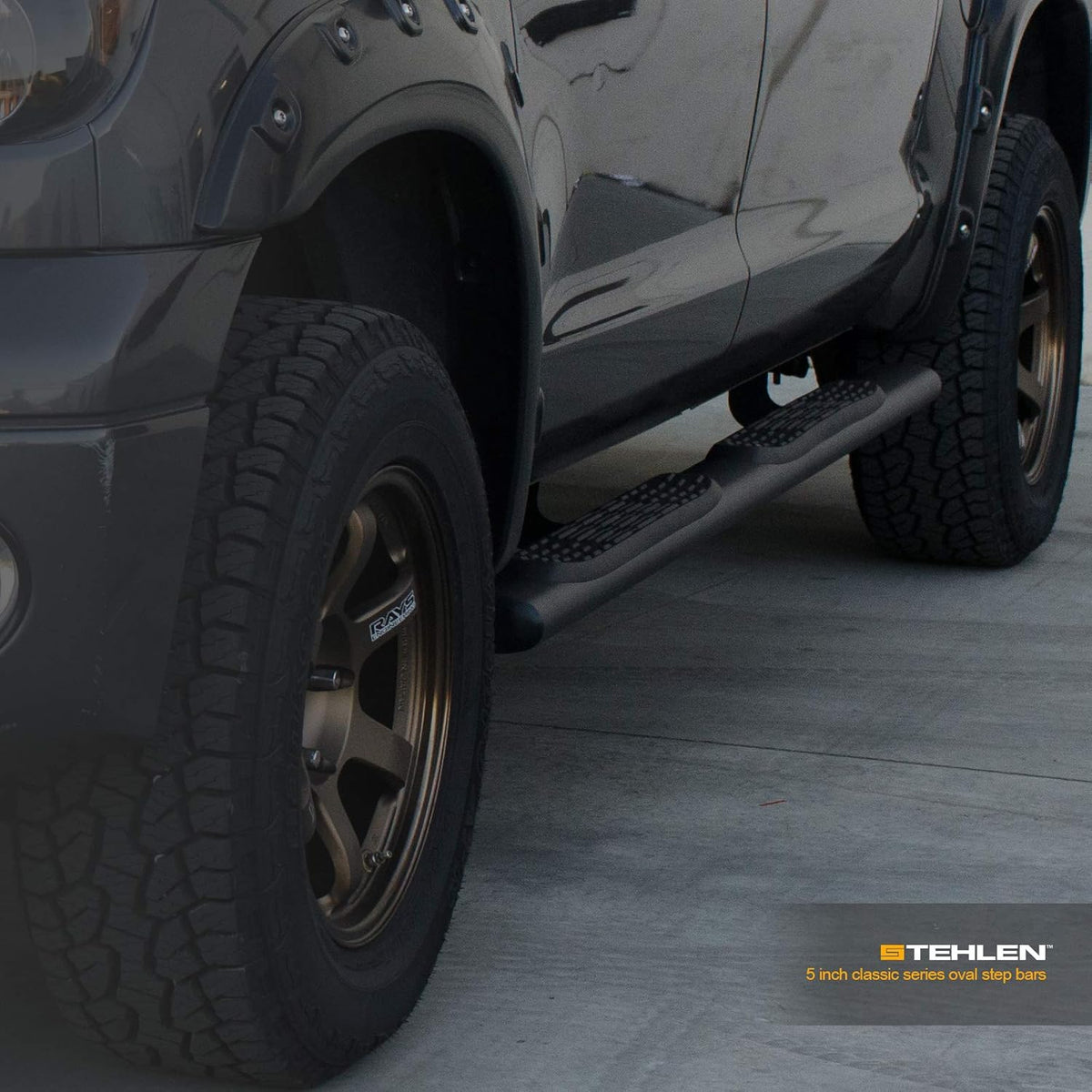 5 Oval Side Step Nerf Bars Matte Black D9071