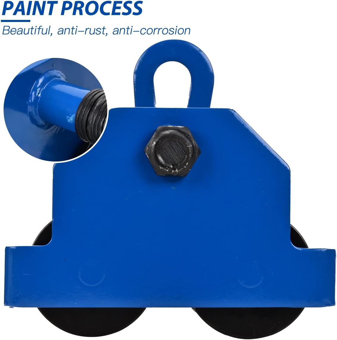 Heavy Duty Push Beam Trolley, 4400LBS Capacity, 3-6.5 in Adjustable Flange I1062