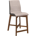 Upholstered Counter Height Stool in Gray-Walnut L436
