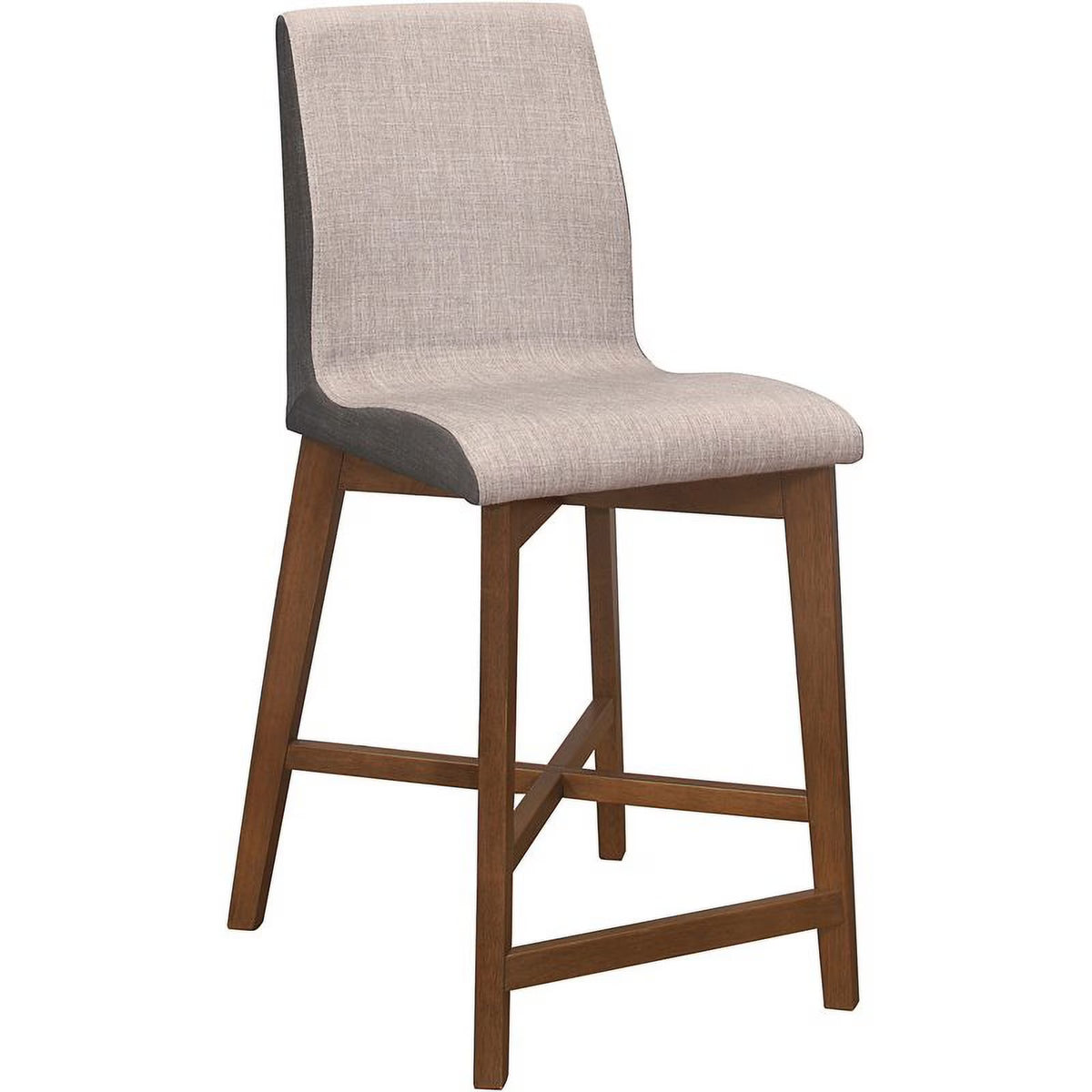 Upholstered Counter Height Stool in Gray-Walnut L436
