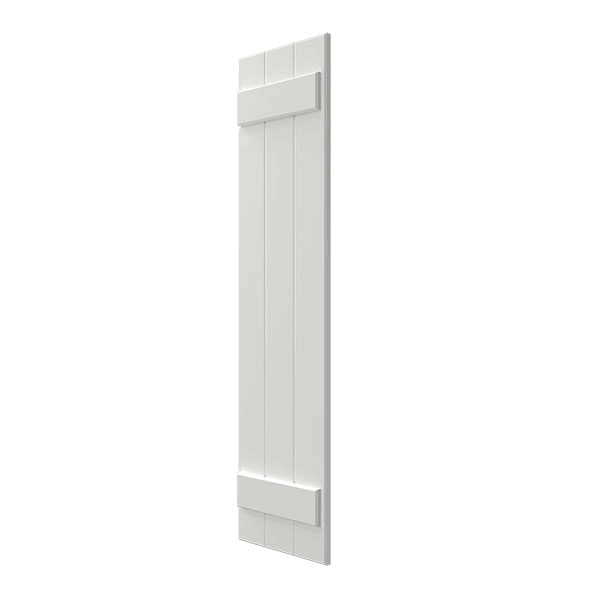 White Composite Board-n-Batten Shutters (Per Pair) O283