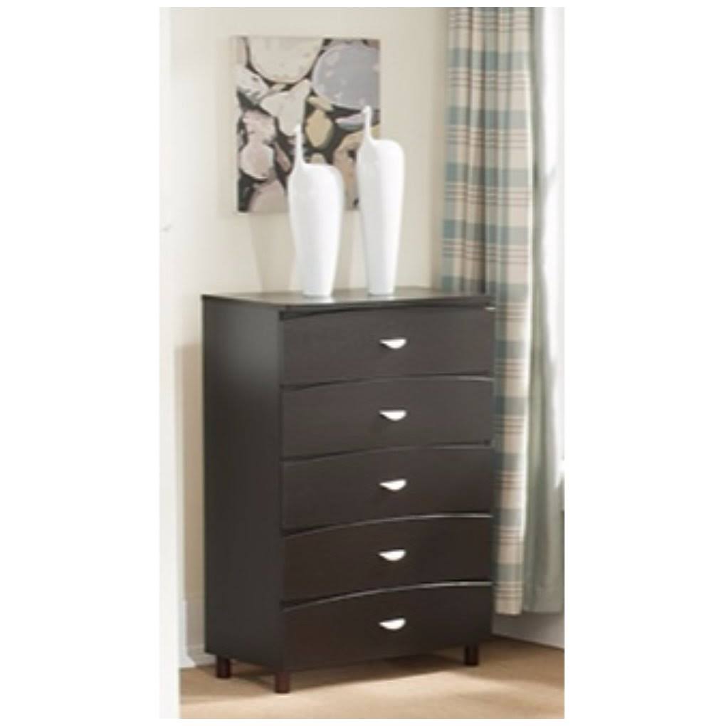 Dark Brown Finish 5 Drawer Chest Y947821