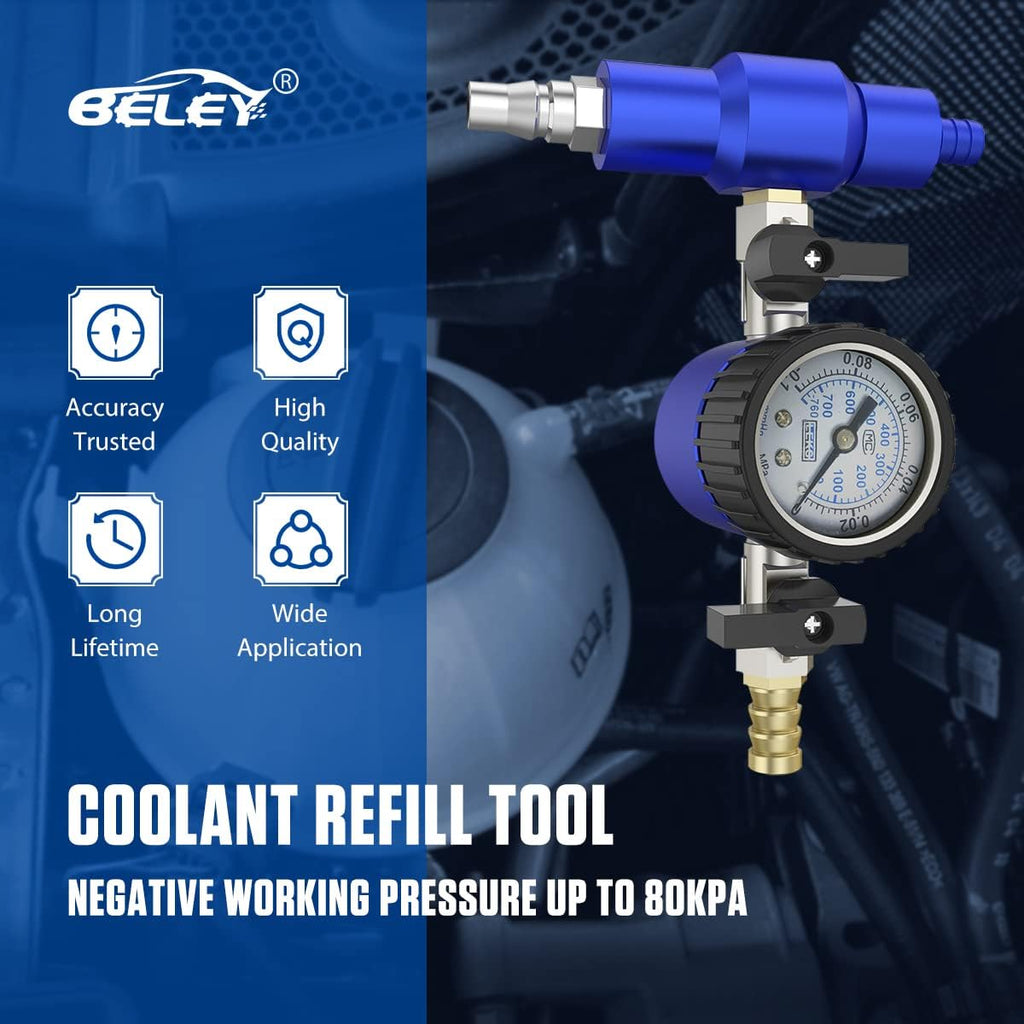 Coolant Vacuum Pressure Tester Filling Kit with Air Connector, Pack of 2 W83362