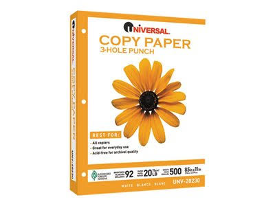 3-Hole Punch White Copy Paper 5000 Sheets/Carton L873