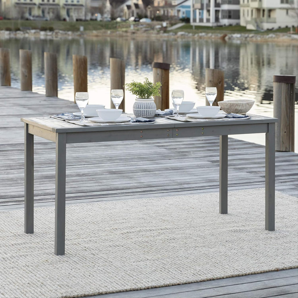 Dark Brown Slatted Outdoor Dining Table C1316