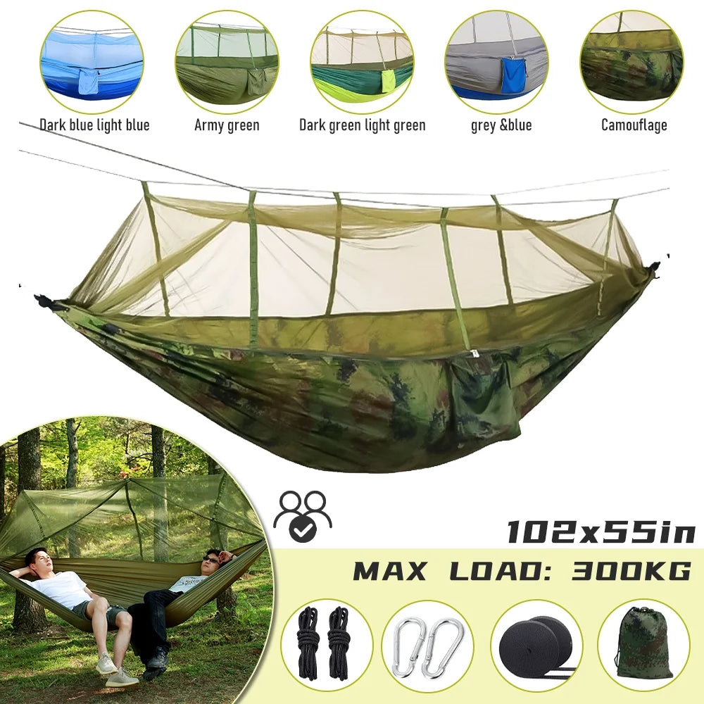 Camping Hammock with Mosquito Net and Tree Straps R151089