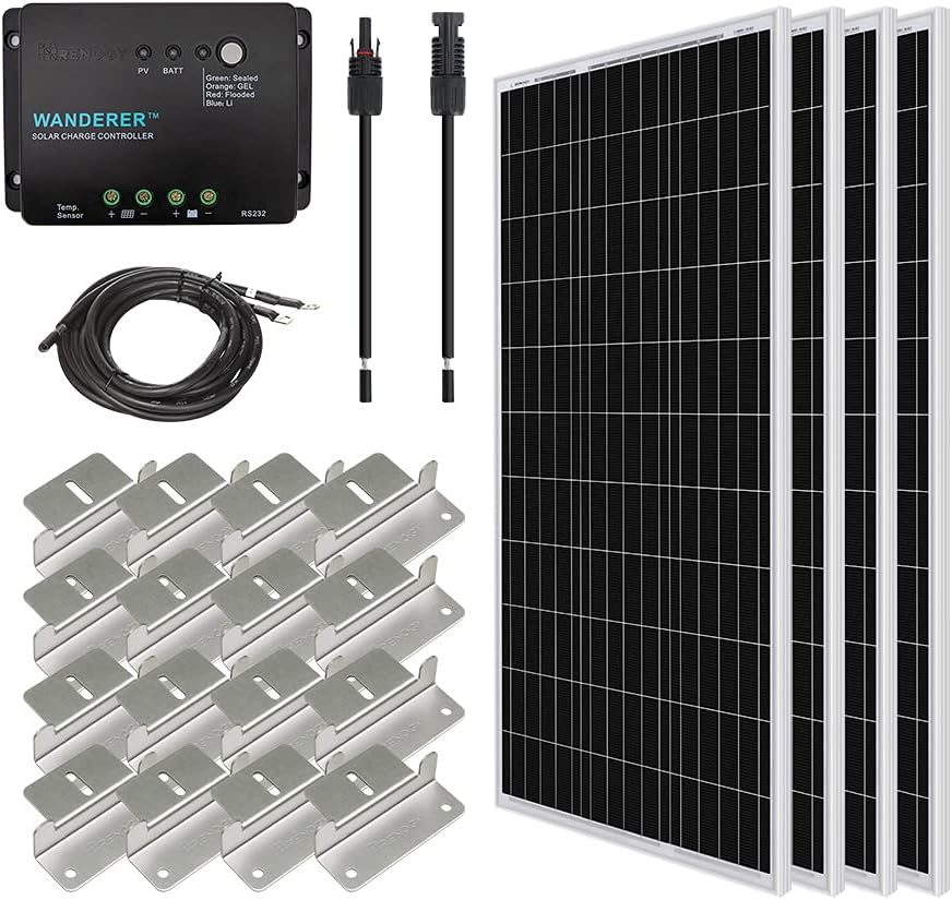 400 Watt 12 Volt Monocrystalline Solar Starter Kit with Wanderer I86597