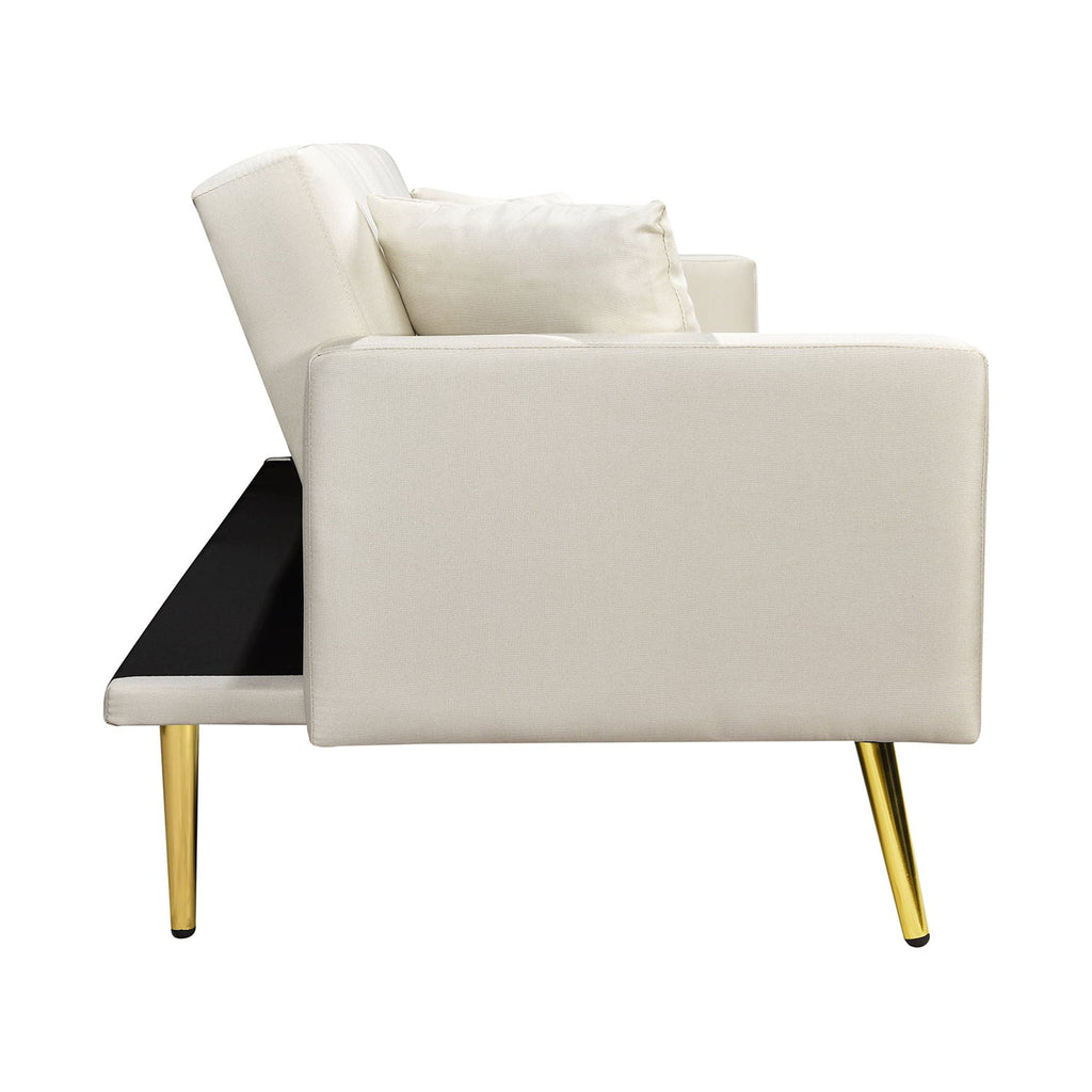 Convertible Fabric Folding Futon Sofa Bed J445