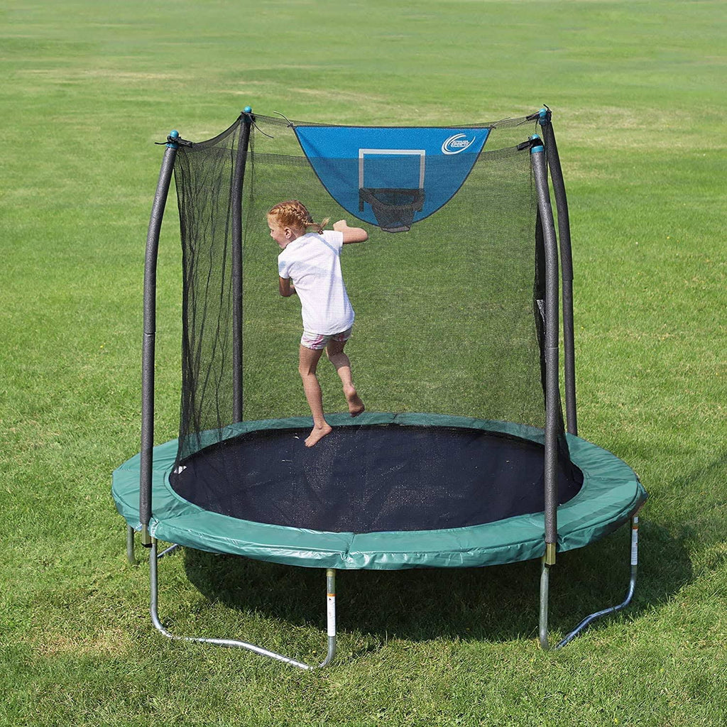 8-Feet Trampoline with Safety Enclosure and Basketball Hoop B311
