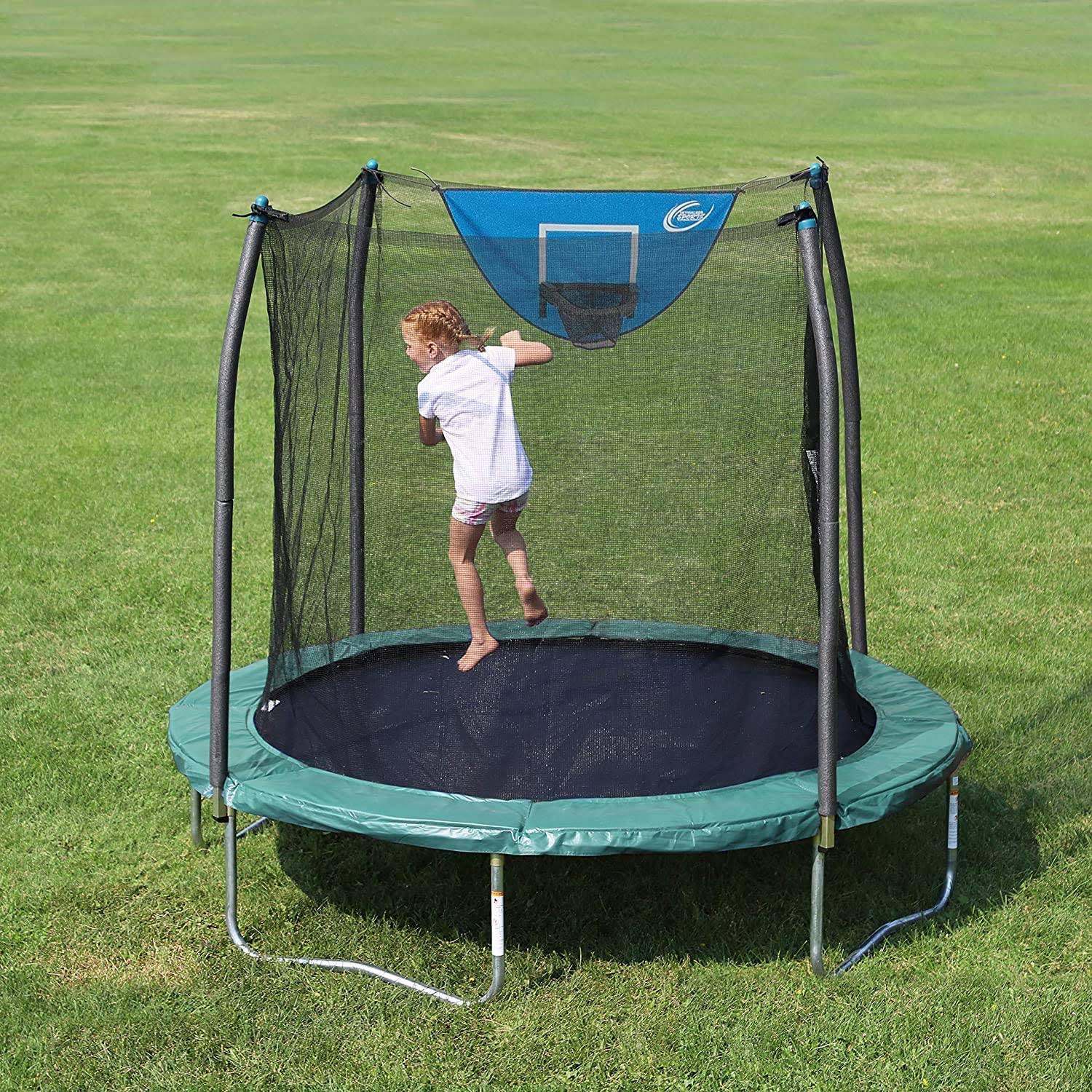 8-Feet Trampoline with Safety Enclosure and Basketball Hoop B311