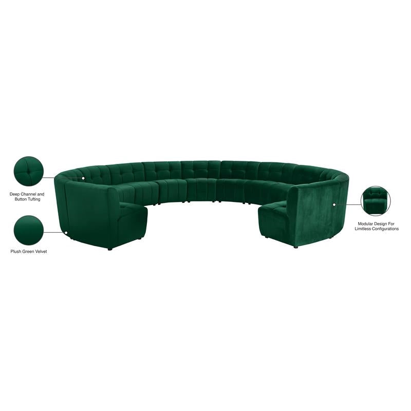 Green Velvet Sectional Sofa G68608