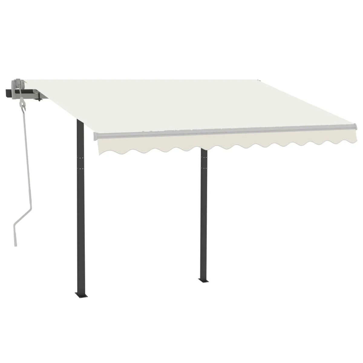 Cream Manual Retractable Awning with LED 118.1"x98.4" A6923