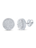 Sterling Silver Round Diamond Circle Earrings A141009